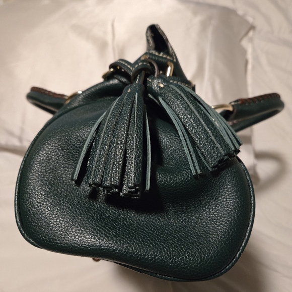 Dooney & Bourke Army Green Pebble Leather Satchel - Picture 7 of 11